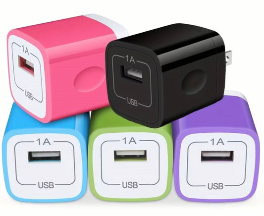 USB charger block assorted colors