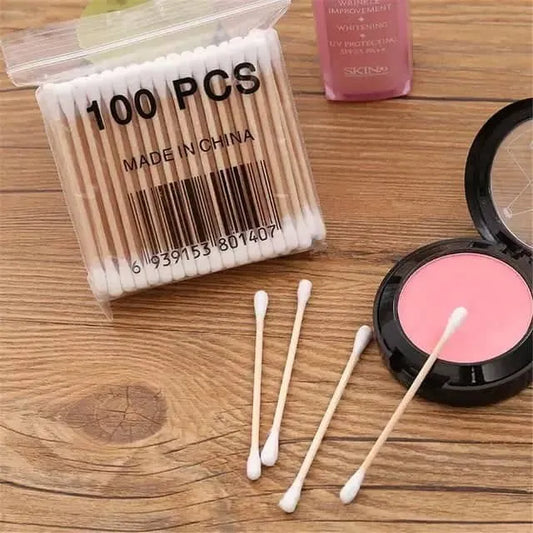 Cotton Buds With Wooden Handle 100 Pcs