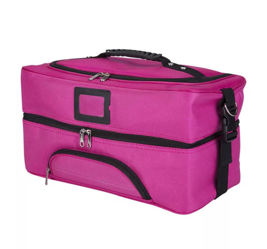 ADARA MEDIUM MAKEUP/NAIL SUITCASE PINK