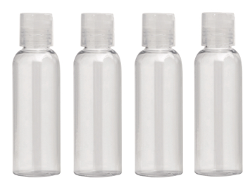 SNS 4 PC. CLEAR TRAVEL BOTTLE SET - 3.4OZ