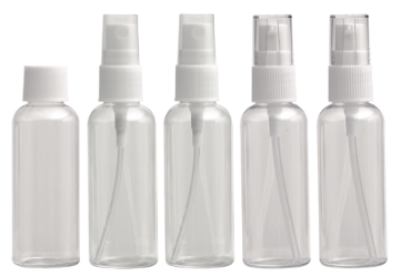 SNS 5 PC. CLEAR TRAVEL BOTTLE SET - 2OZ