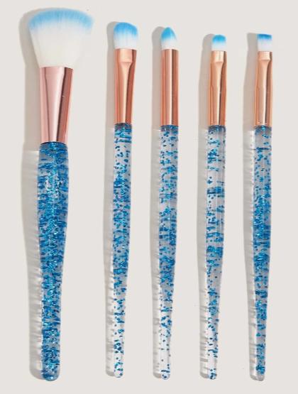 GLITTER BRUSH SET BLUE 5 PCS