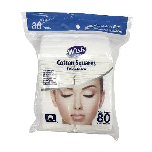 WISH CARE - COTTON SQUARES 80PC