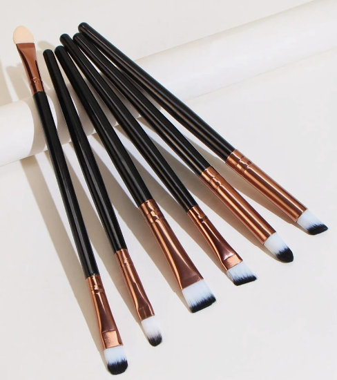 BLACK/GOLD BRUSH SET 6PCS (SHORT HANDLE)