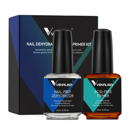 VENALISA Nail Prep Dehydrator & Acid-Free Primer 2 In 1 Kit