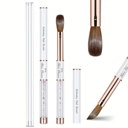 KOLINSKY NAIL BRUSH (WHITE GLITTER)